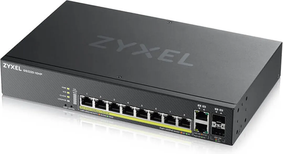 Zyxel GS2210-8HP Managed PoE+ Switch 10 Poorten - 180W Wit