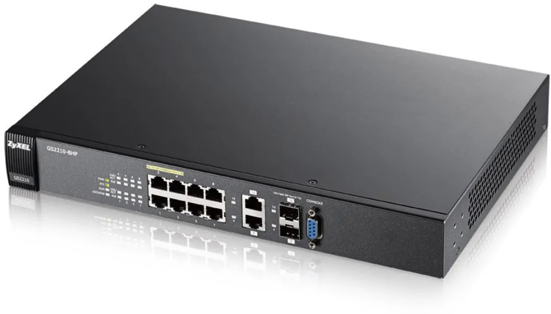 Zyxel GS2210-8HP Managed PoE+ Switch 10 Poorten - 180W Wit