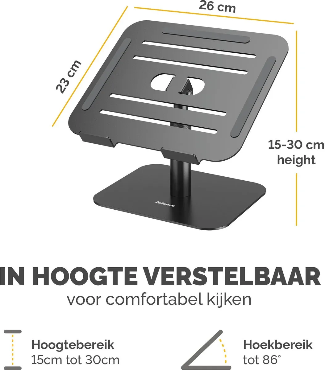 Fellowes Alumia 100138881 Laptopstandaard - Zwart