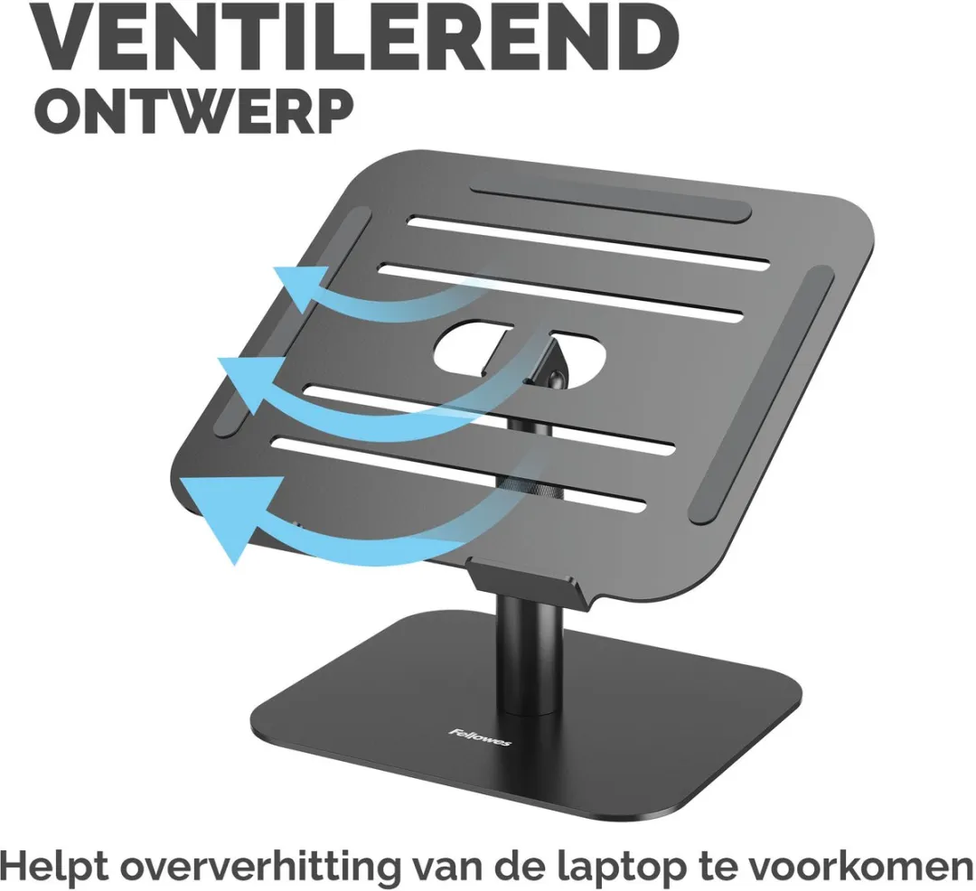 Fellowes Alumia 100138881 Laptopstandaard - Zwart - afbeelding 6 van 6