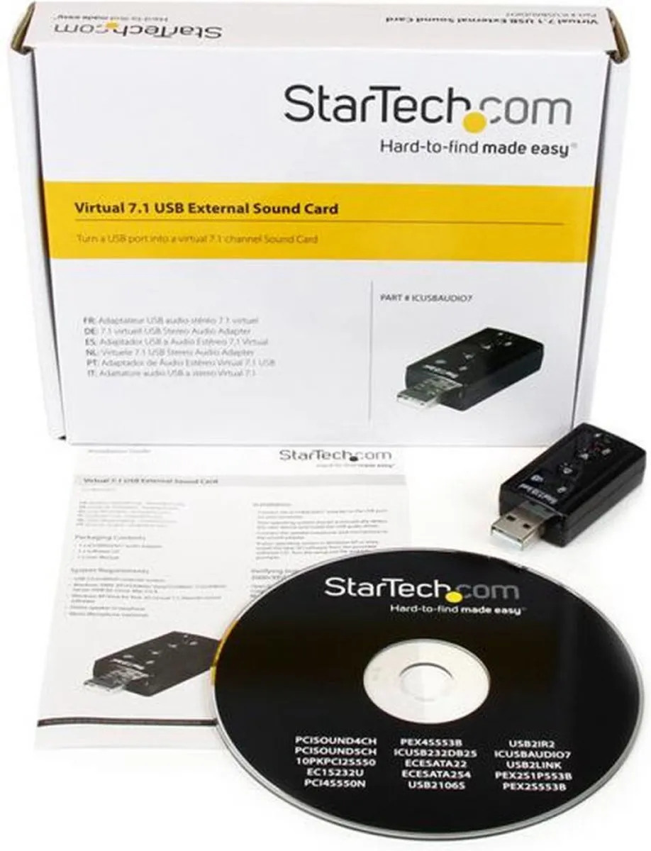 Startech ICUSBAUDIO7 USB Geluidskaart - 7.1 Kanalen - afbeelding 3 van 5