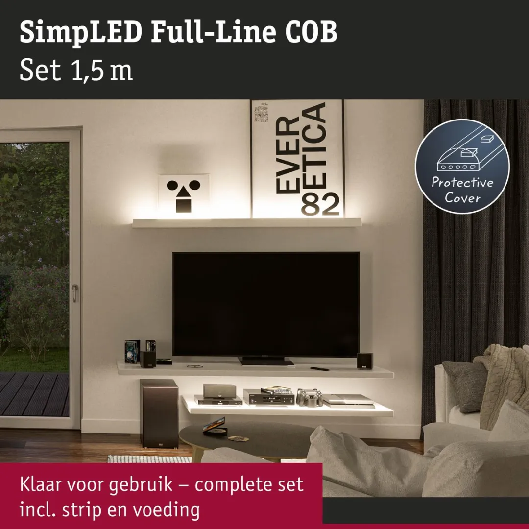 Paulmann SimpLED LED Strip Full-Line COB 1,5m 7W - 384 LEDs/m - 3000K - afbeelding 6 van 6
