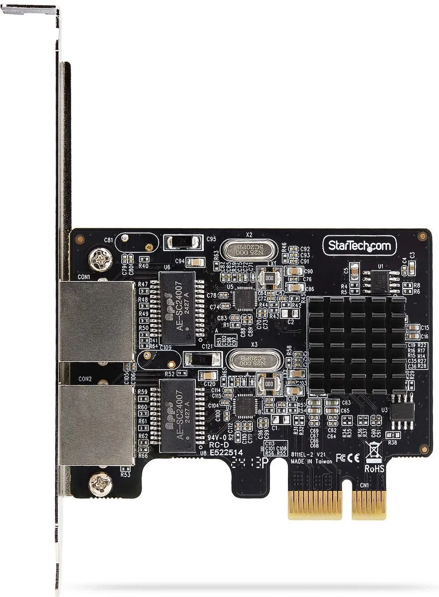 Startech ST1000SPEXD4T PCIe Ethernet Adapter 4 Poorten - 1Gbps - Zwart