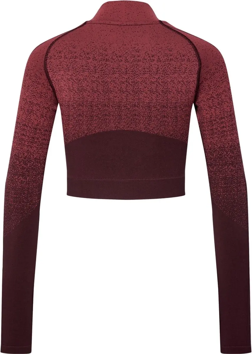 Hummel Damen Trainingsjacke Mt Fade Seamless Half Zip 221835 Bitter Chocolate/Mineral Red-XS