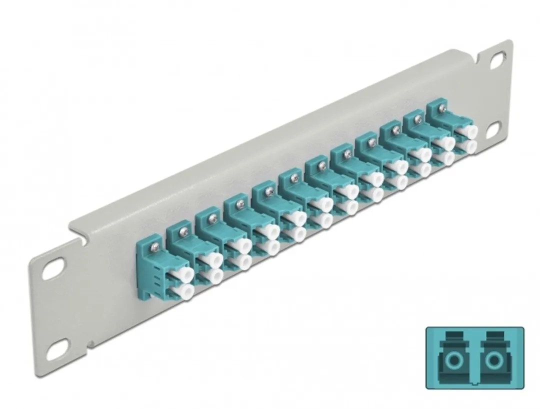 Delock 10" Fiber Optic Patch Panel 12 Port LC Duplex