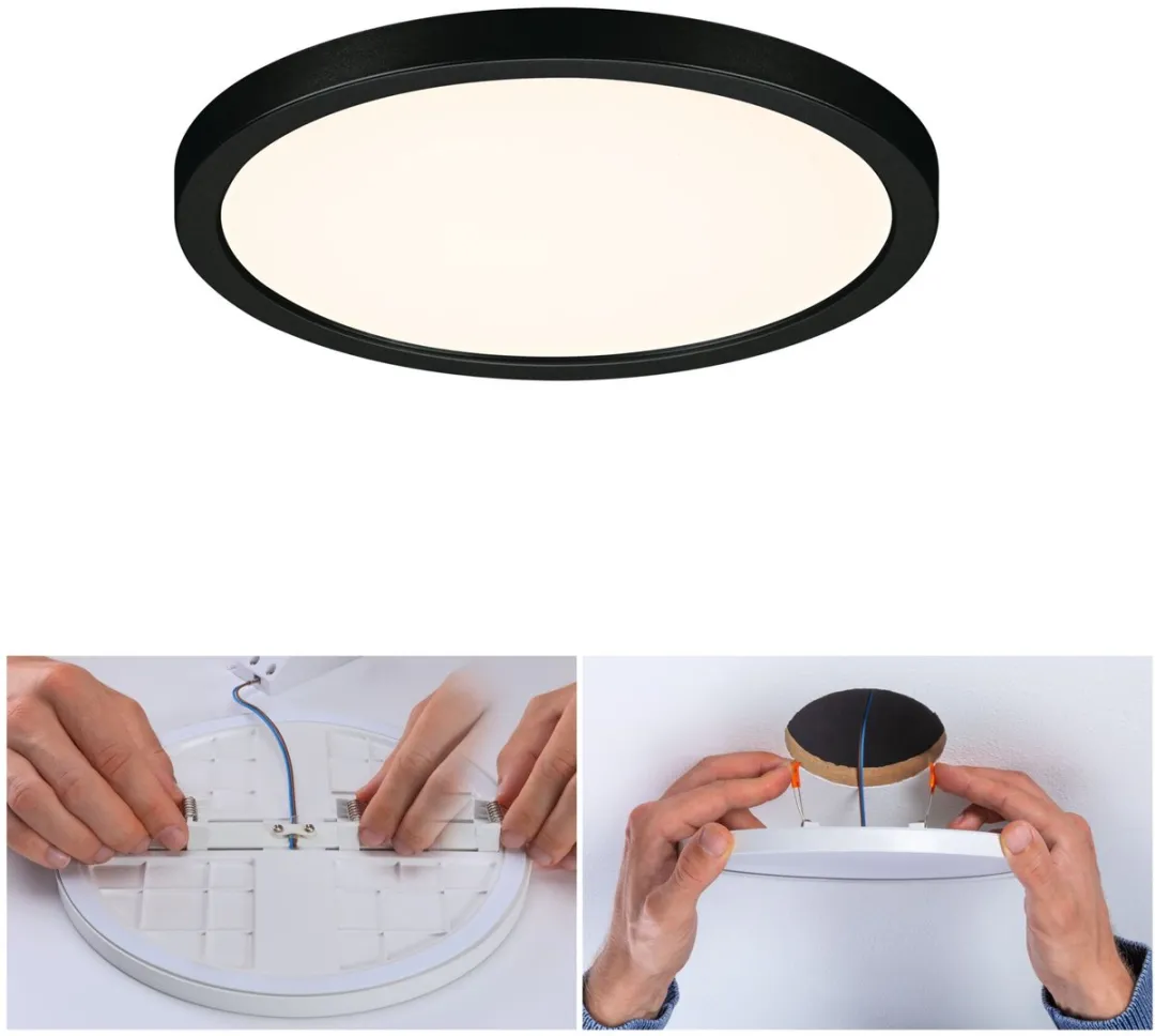 Paulmann VariFit Areo LED-inbouwpaneel 13W 1300lm 3000K - Ø17.5cm - Zwart