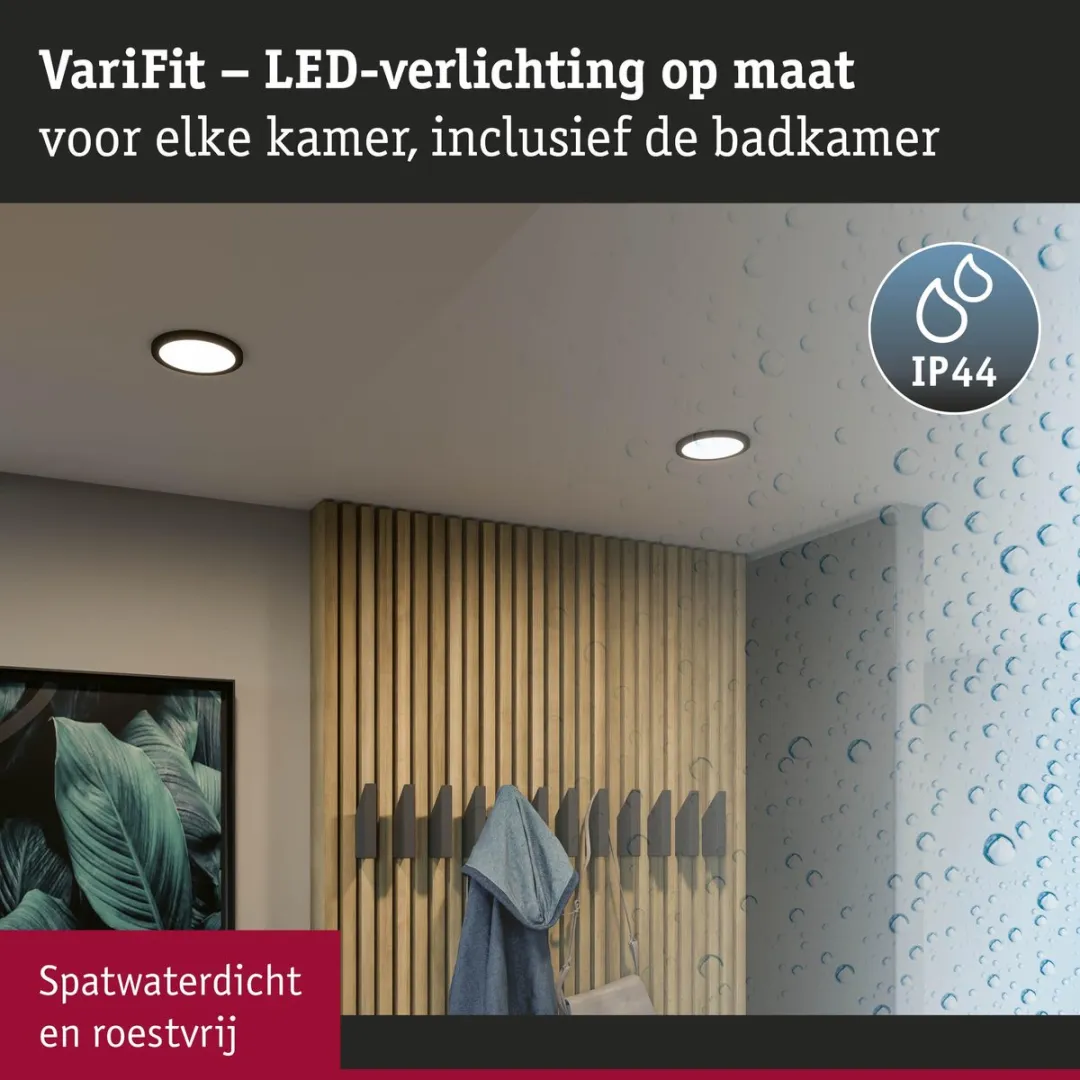 Paulmann VariFit Areo LED-inbouwpaneel 13W 1300lm 3000K - Ø17.5cm - Zwart