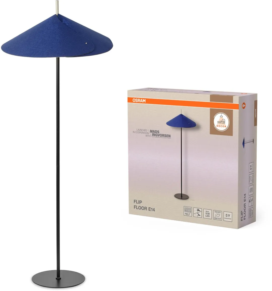 Osram Decor Flip Vloerlamp E14 - Blauw 500mm