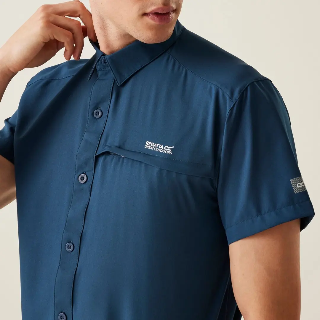 T-shirt Korte Mouwen Wandelen Heren Waterafstotend - afbeelding 3 van 6