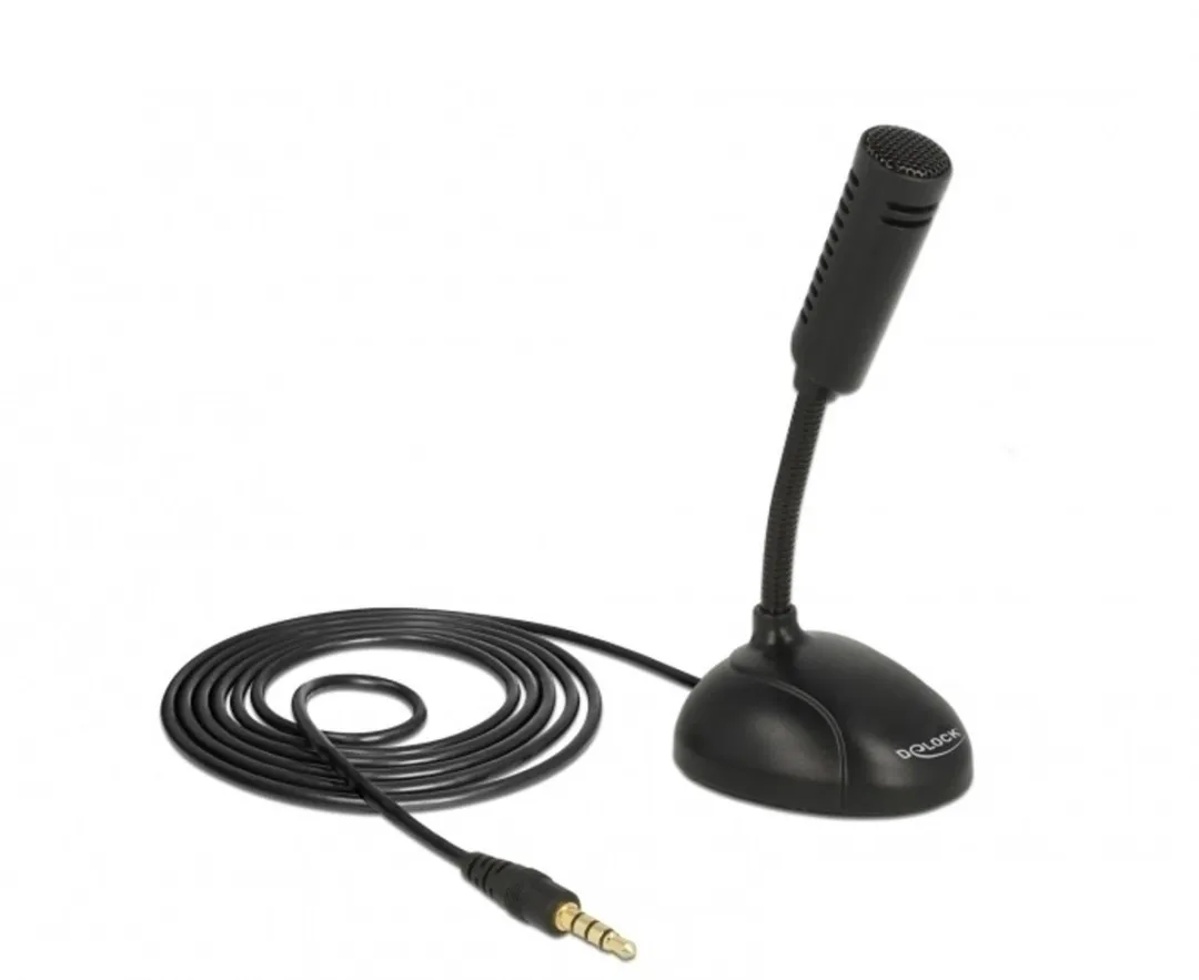 Delock Desk Microfoon 3,5mm Jack - 1,7m - Zwart