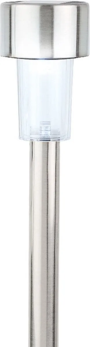 Lumineo Zonne-LED Prikstpot 24cm - 4 Stuks - RVS Zilver