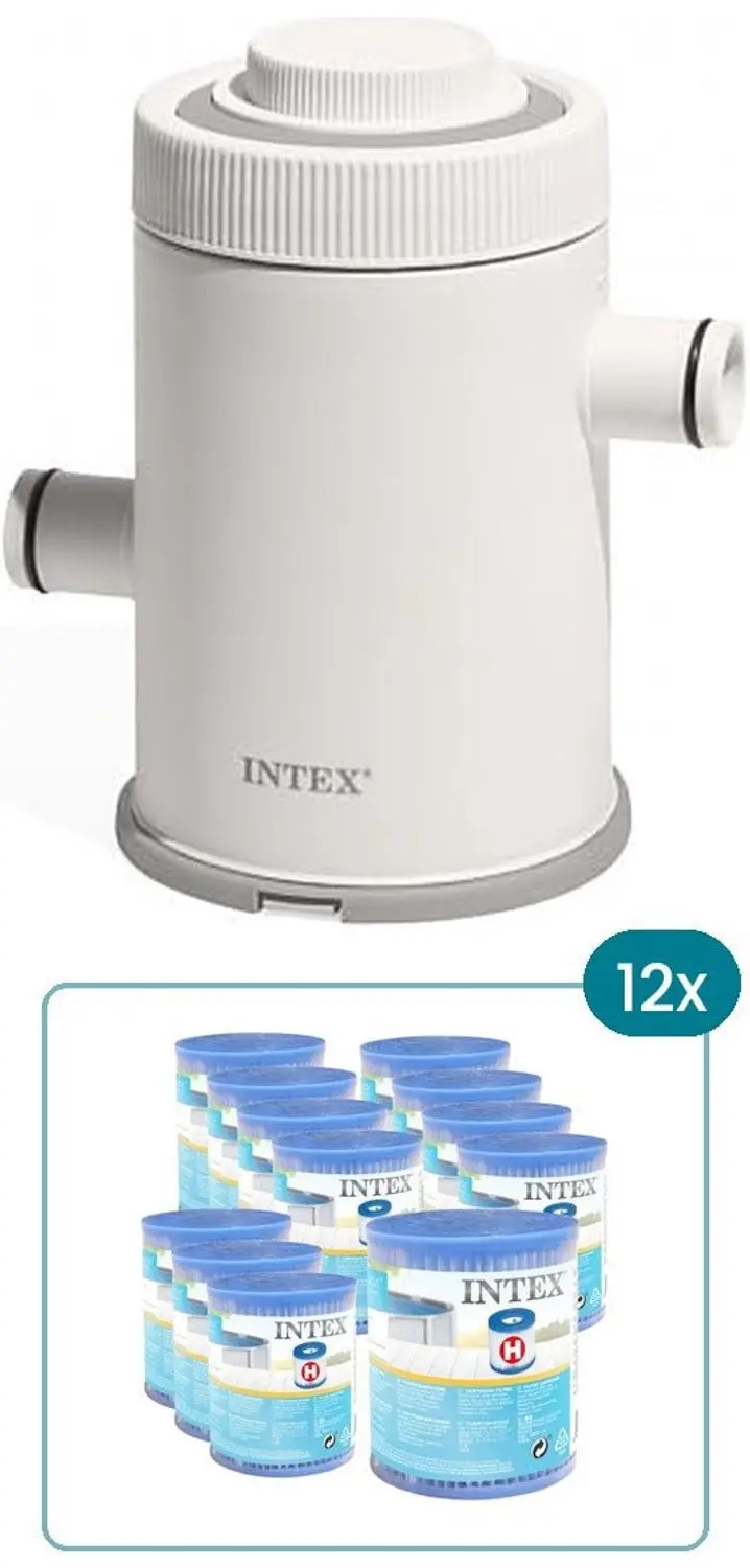 Intex c330 filterpomp 1250 l/u met 12 filtercartridges type h