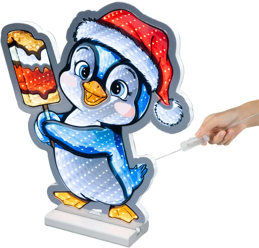 Lumineo LED Infinity Lights Pinguïn met Ijsje