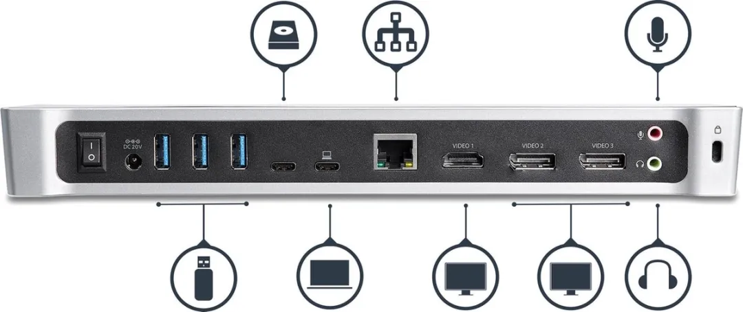 Startech DK30CH2DPPDU Dockstation - 2x DisplayPort/USB-C - 100W PD - Zwart - afbeelding 6 van 6