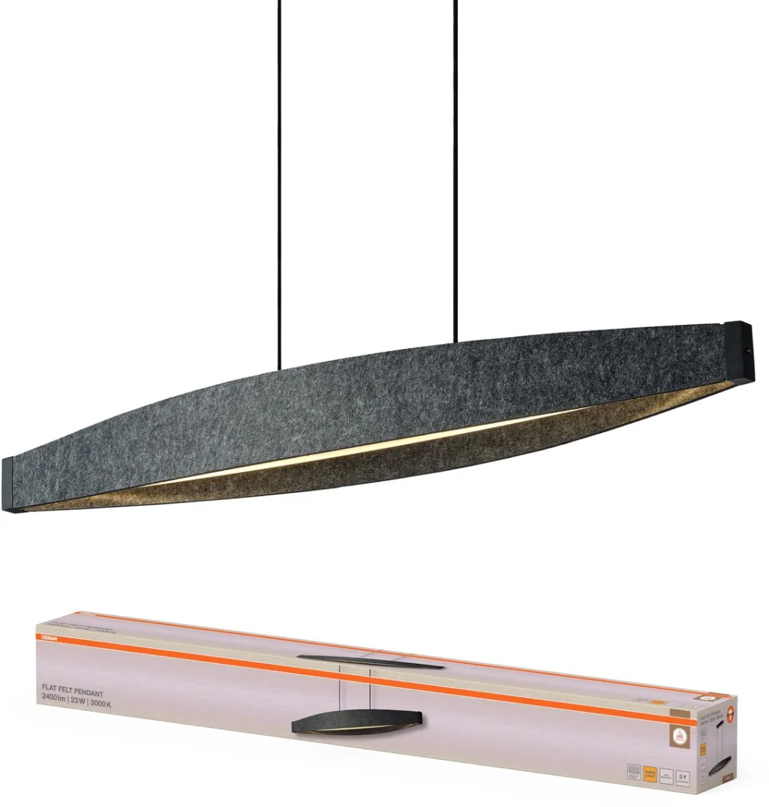 Osram Decor Flat Felt LED Hanglamp 23W - Donkergrijs