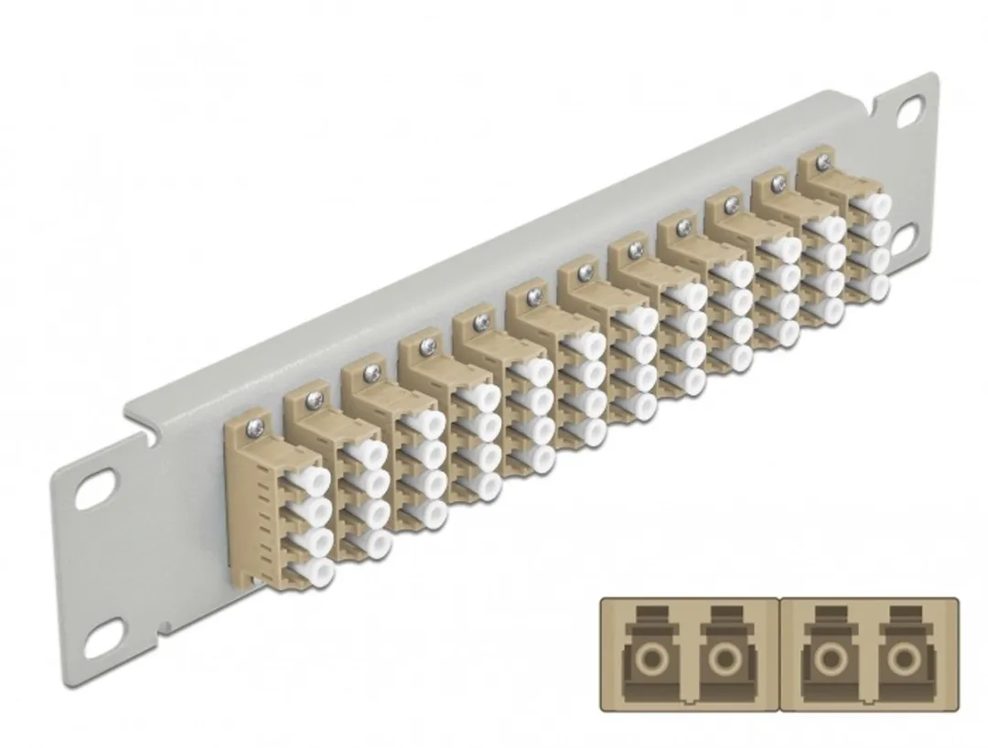 Delock 10" Fiber Optic Patch Panel 12 Port LC Quad 66798
