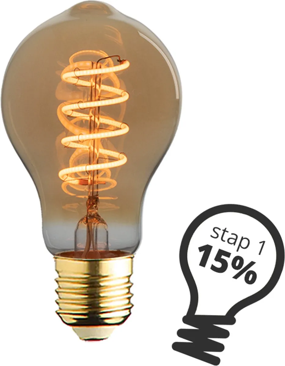 Lybardo E27 LED Lamp 10 Stuks - 3.5W 1800K Warmwit - Amber Glas - afbeelding 6 van 6