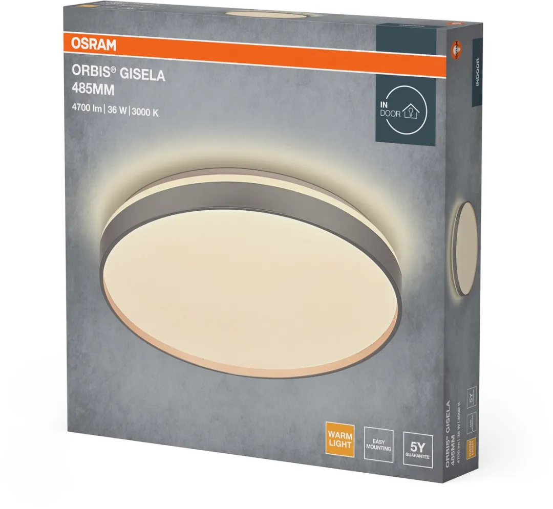 Osram Orbis Gisela LED Plafondlamp 485mm - 36W 3000K - Zilver - afbeelding 4 van 5