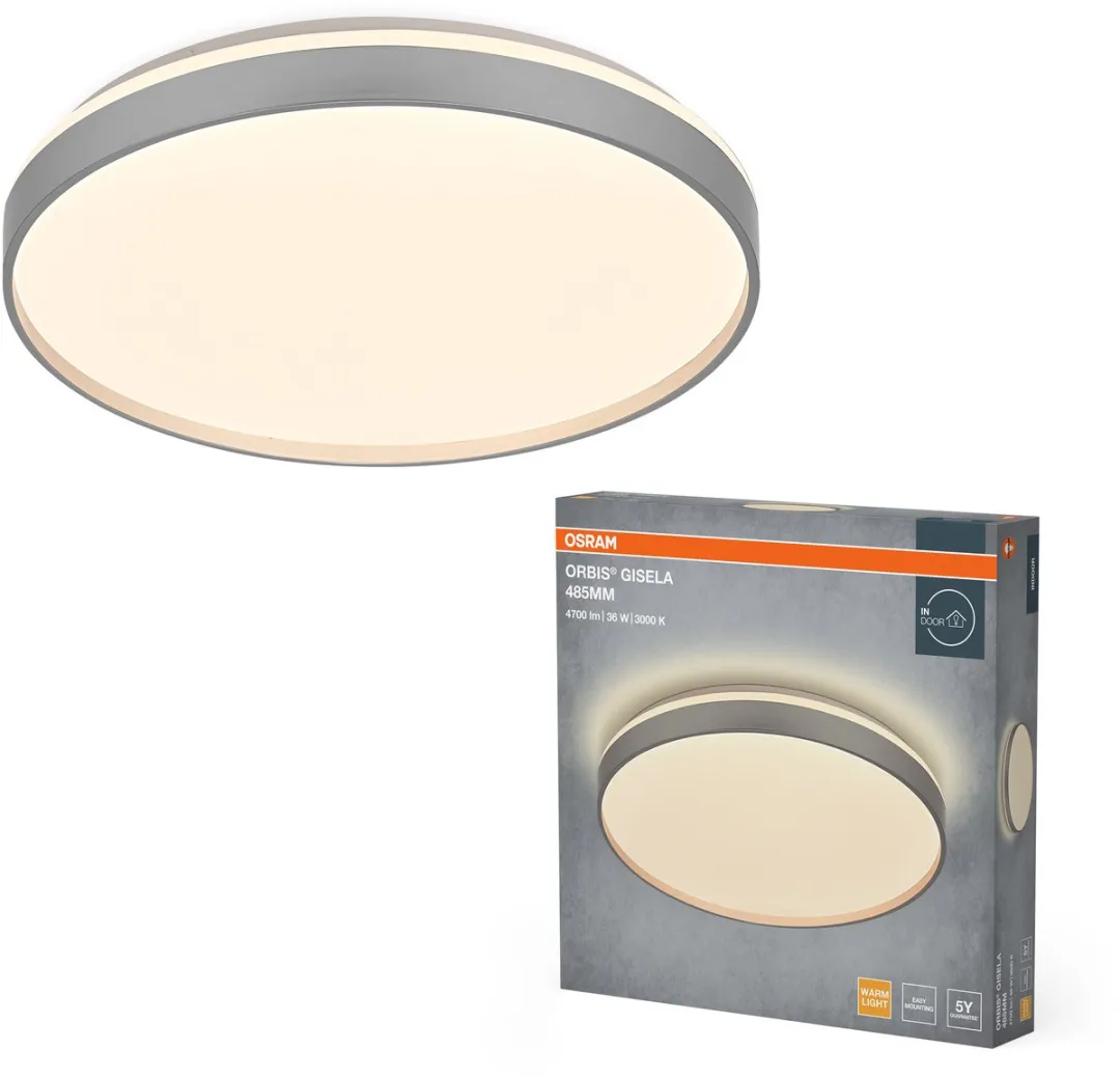 Osram Orbis Gisela LED Plafondlamp 485mm - 36W 3000K - Zilver - afbeelding 3 van 5
