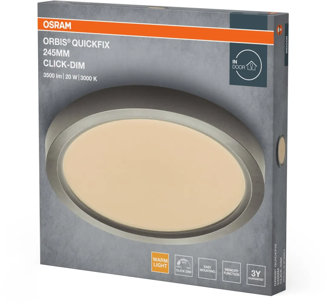 Osram Orbis Quickfix LED Plafondlamp 20W 2100lm - Zilver