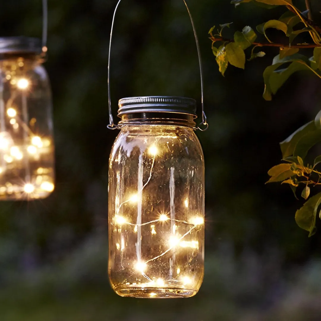 Star Trading Jamjar LED Solarglas - 10 Lichtpunten - Warm Wit