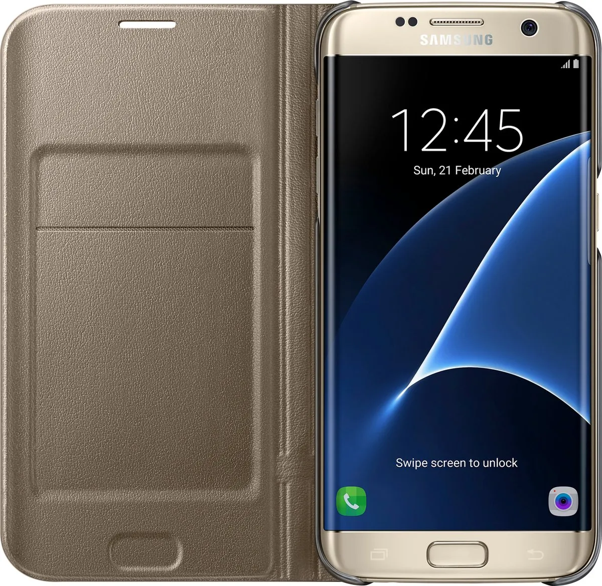 Samsung EF-NG935PFEGWW Flip Cover LED - Goud - afbeelding 6 van 6