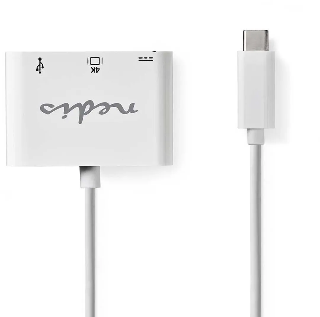Nedis CCGB64765WT02 USB-C naar HDMI/USB-A Adapter - 5 Gbps - 0,20m - Wit