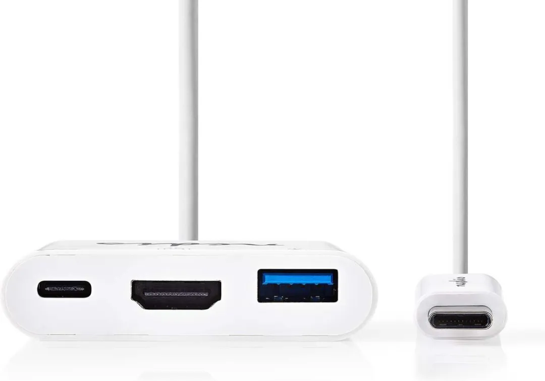Nedis CCGB64765WT02 USB-C naar HDMI/USB-A Adapter - 5 Gbps - 0,20m - Wit