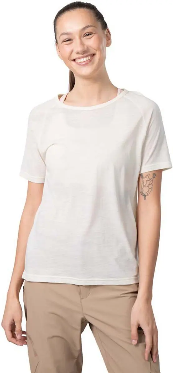 Kari Traa Sanne Wool T-shirt Met Korte Mouwen Beige S Vrouw
