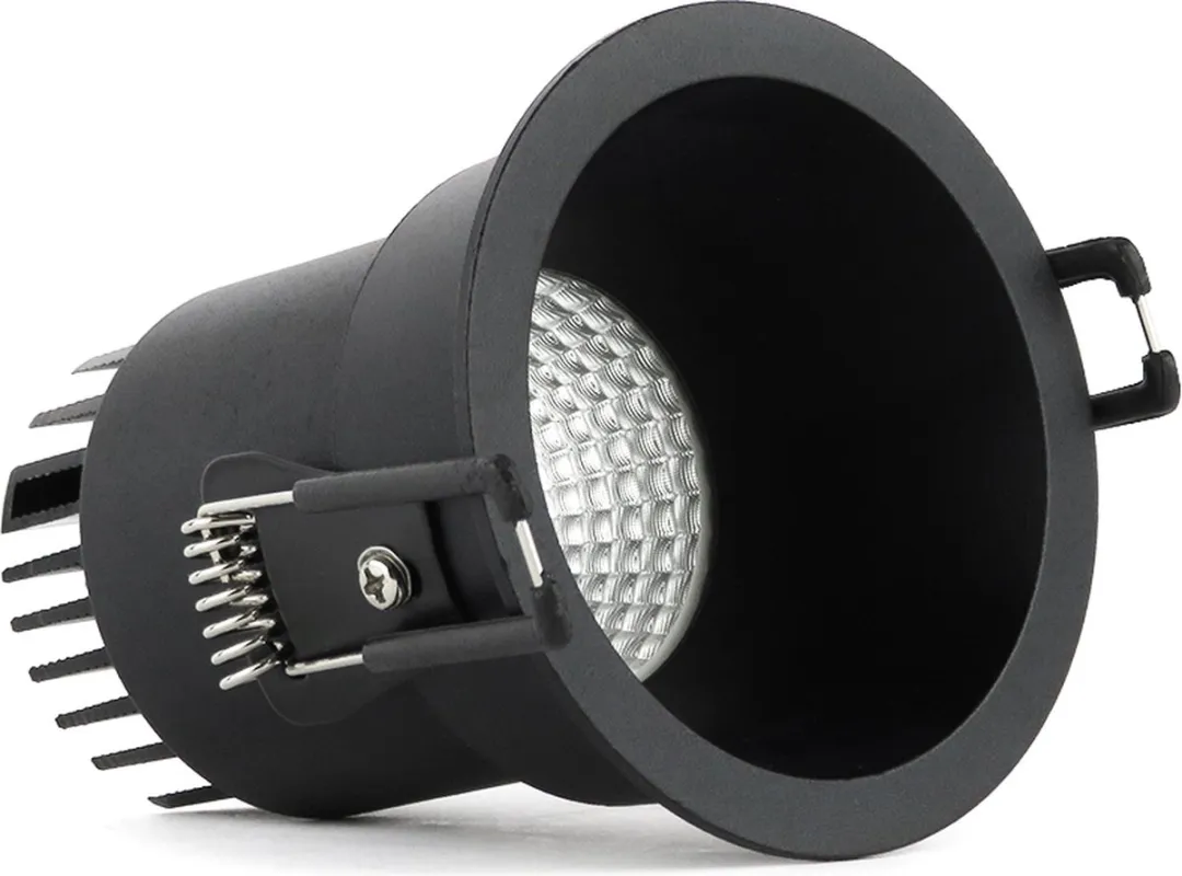 2X Zwarte LED Inbouwspot - 5W - 3000K Warm Wit - ⌀80mm - Anti glare - Hoogwaardig Aluminium - Energiezuinig & Duurzaam