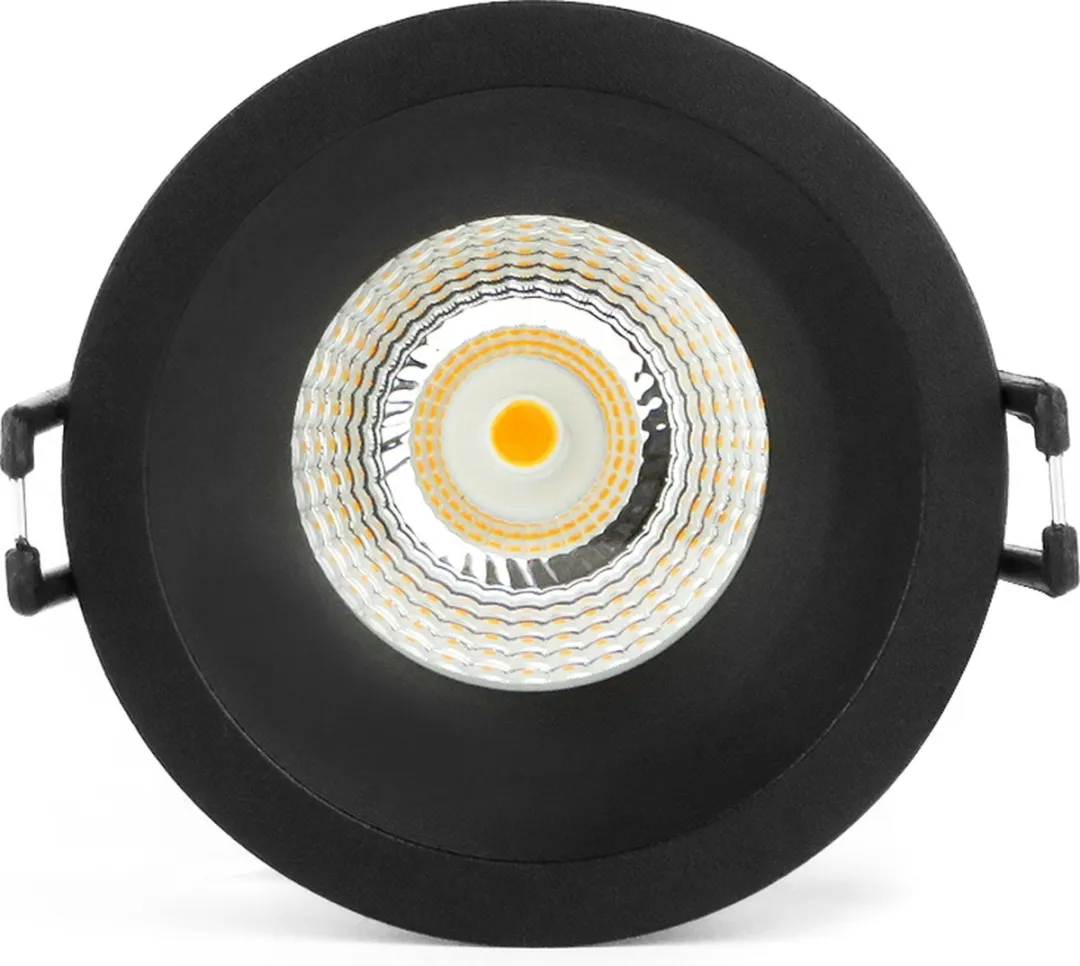 2X Zwarte LED Inbouwspot - 5W - 3000K Warm Wit - ⌀80mm - Anti glare - Hoogwaardig Aluminium - Energiezuinig & Duurzaam