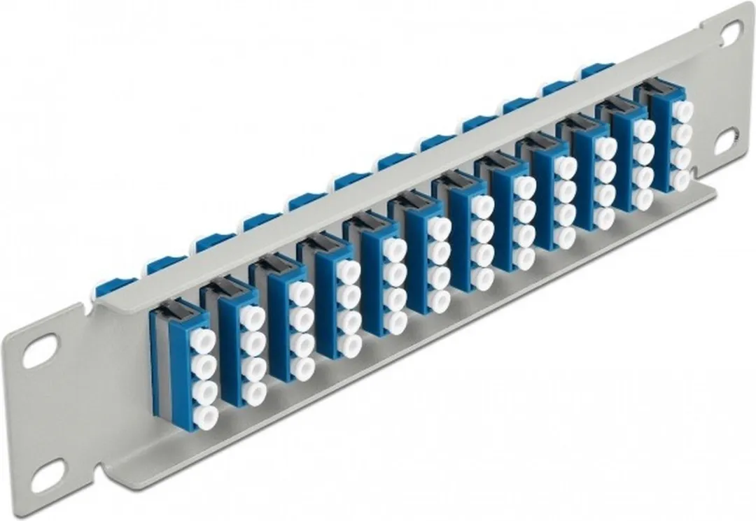 Delock 10" Fiber Optic Patch Panel 12 Port LC Quad - 66796 - Grijs - afbeelding 2 van 2