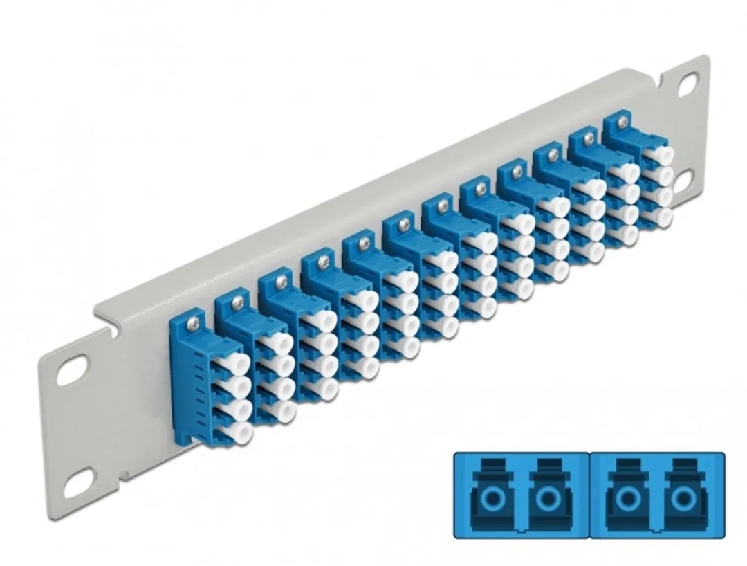 Delock 10" Fiber Optic Patch Panel 12 Port LC Quad