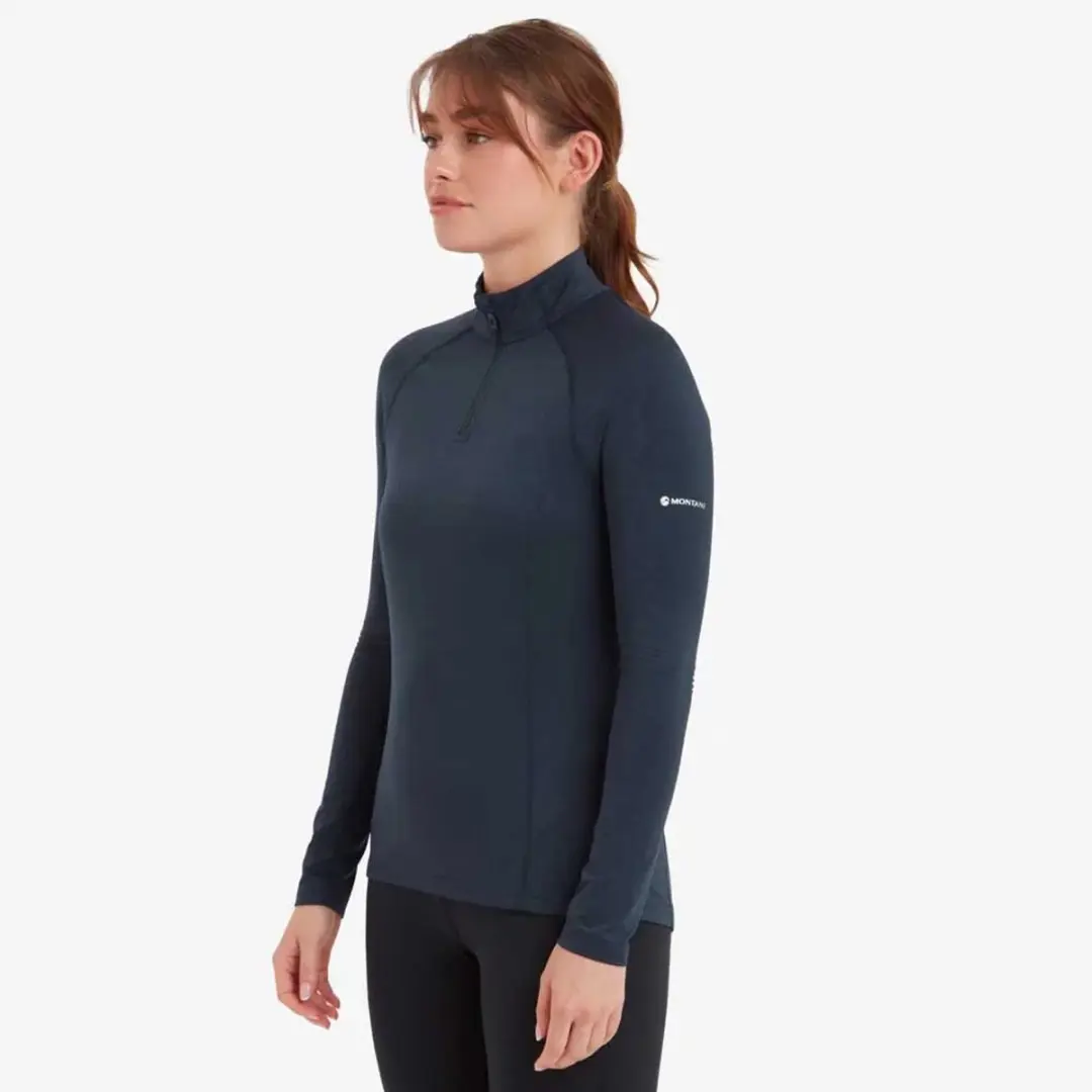 Montane Dart XT Zip Neck Dames Longsleeve - Eclipse Blue - S - afbeelding 4 van 4