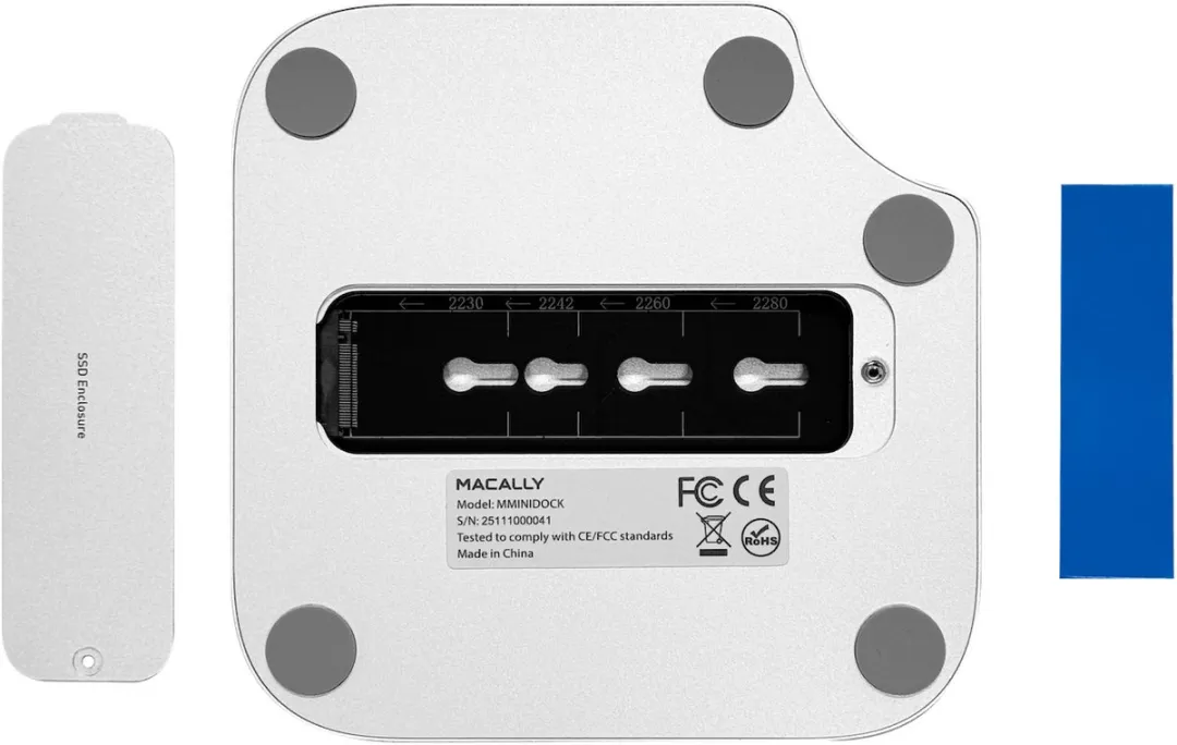 Macally MMINIDOCK-E Dockingstandaard Mac mini M4/M4 Pro - Zilver