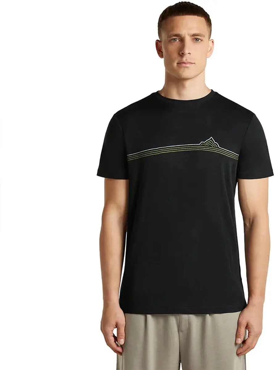 Icebreaker 150 Tech Lite Range Stripes T-shirt Met Korte Mouwen Zwart L Man