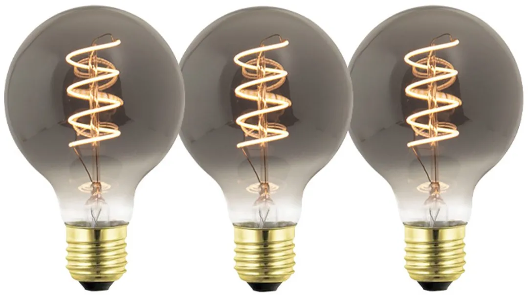 Lybardo E27 LED Lamp 3-pack - 3 Staps Dimbaar 1.8W 2500K Rookglas