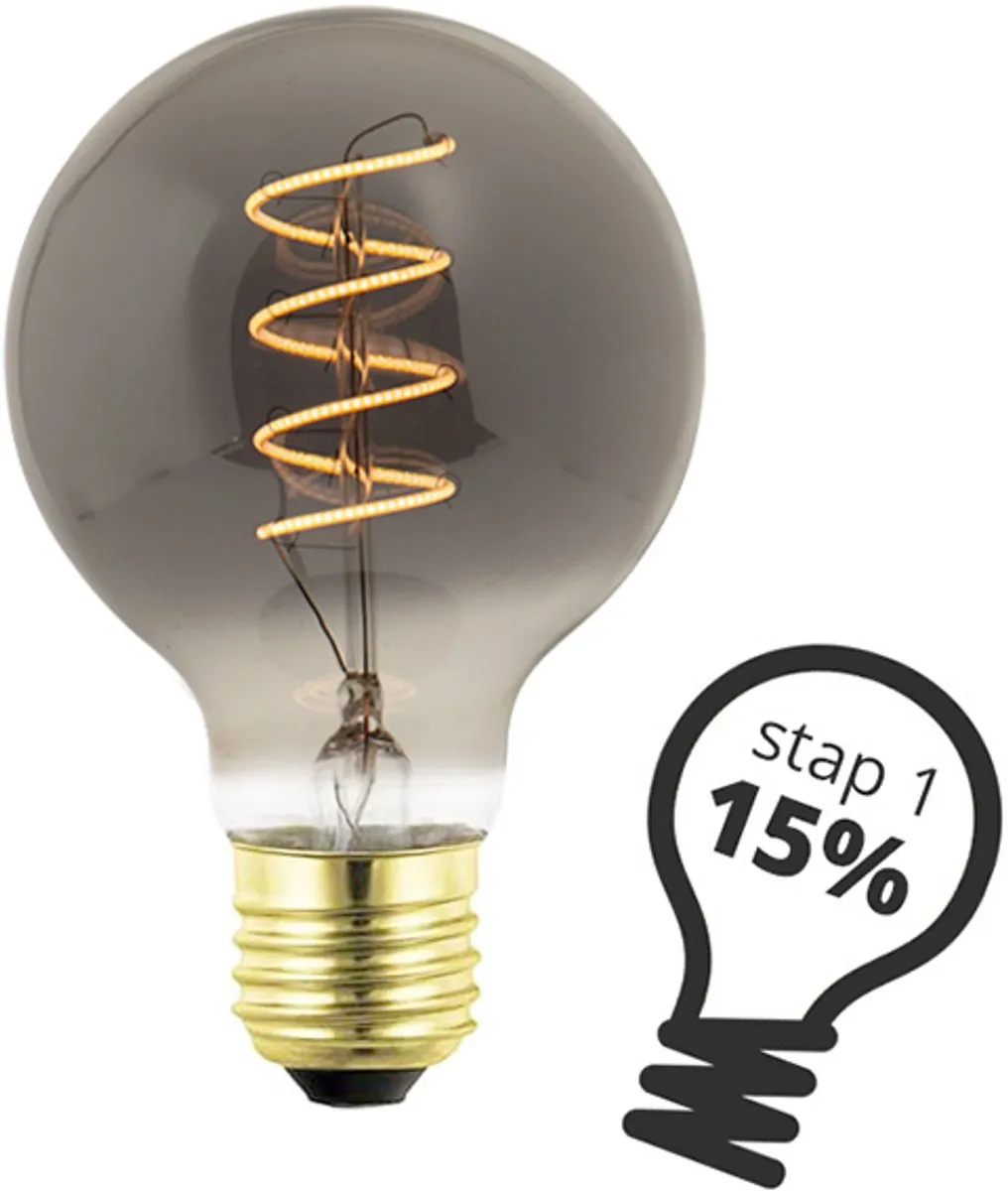 Lybardo E27 LED Lamp 3-pack - 3 Staps Dimbaar 1.8W 2500K Rookglas