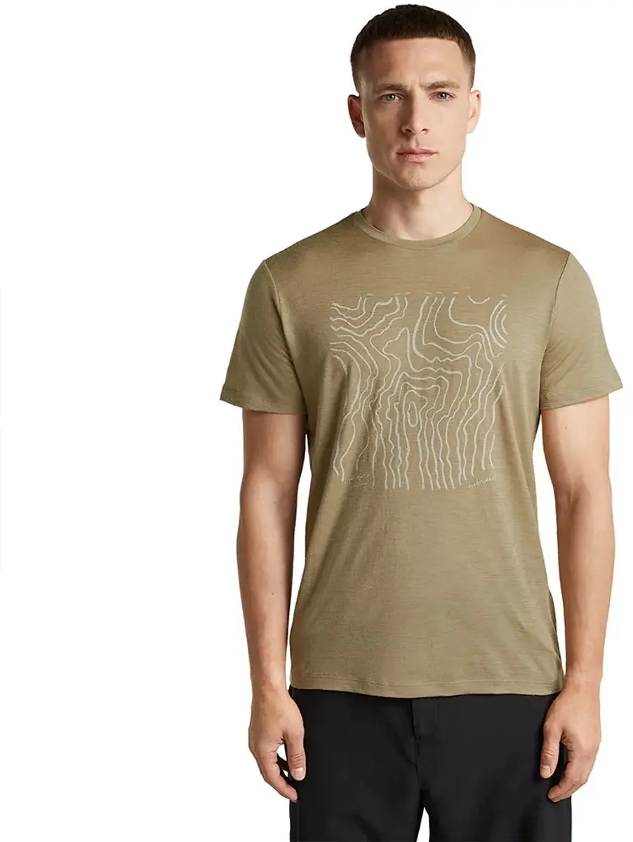 Icebreaker 150 Tech Lite Great Heights T-shirt Met Korte Mouwen Beige M Man