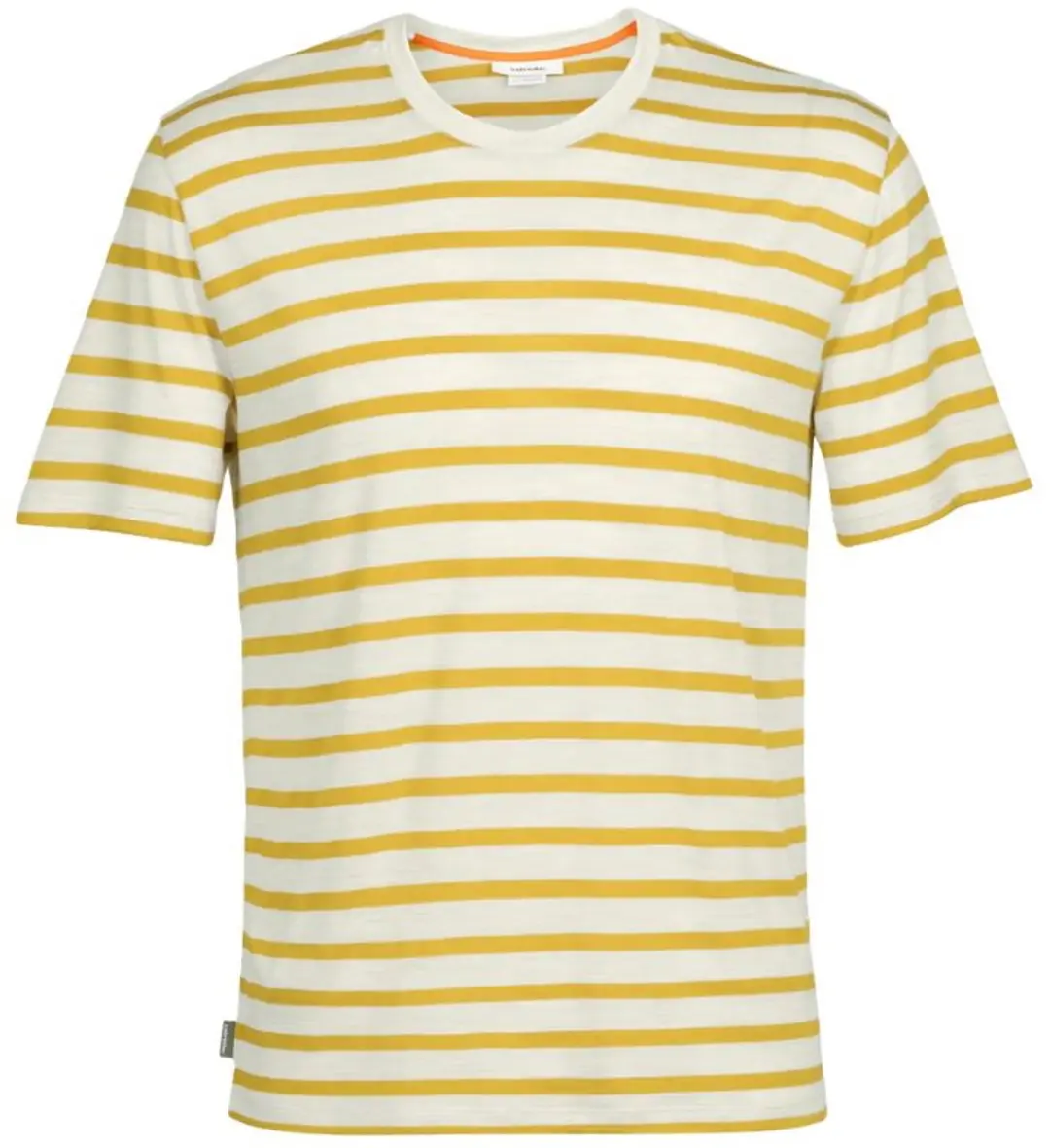 Icebreaker Drayden SS Tee Stripe T-Shirt Heren Ecru/Okergeel