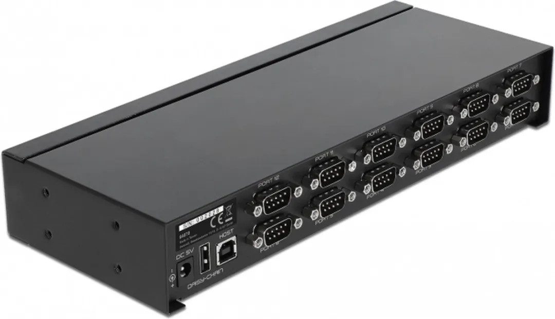 Delock 64070 USB 2.0 naar 12x RS-232 Hub - Zwart