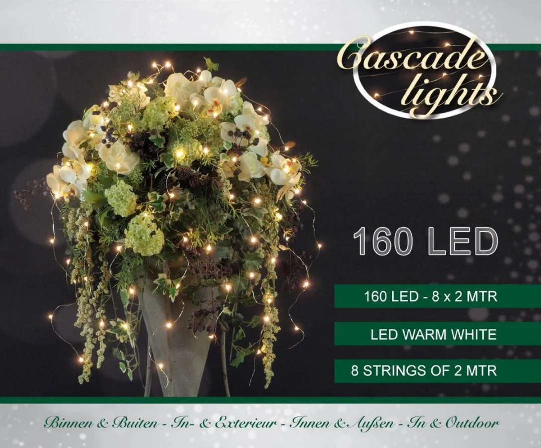 Anna's Collection Cascade Kerstverlichting 200cm - 160 Lampjes - Zilver