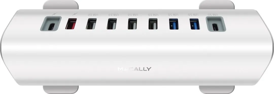 Macally UCTRIHUB9-EU USB-C Hub 9 Poorten - Zilver