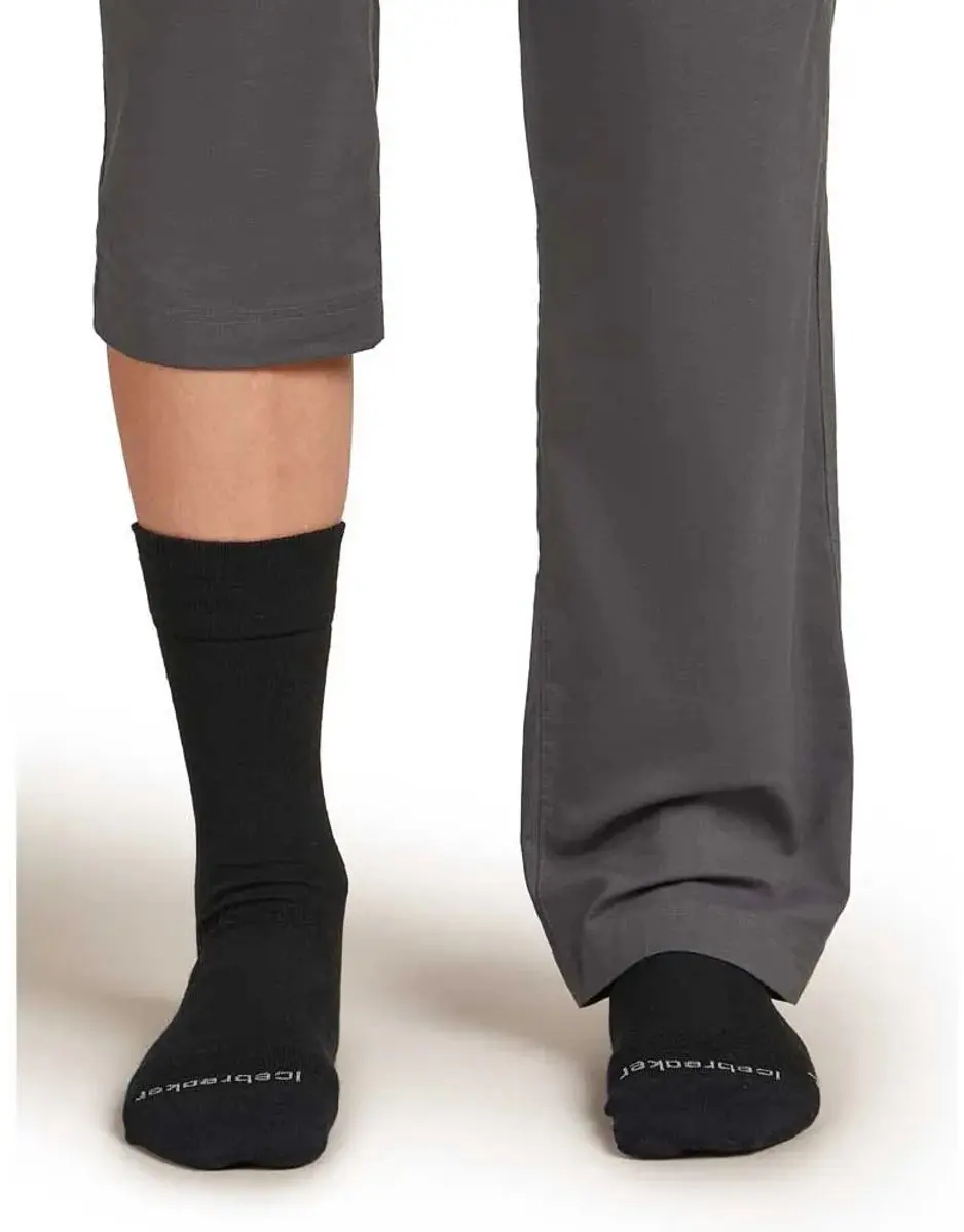 Icebreaker Merino Hike+ Liner Crew Wandelsok Dames - Zwart M - afbeelding 3 van 4