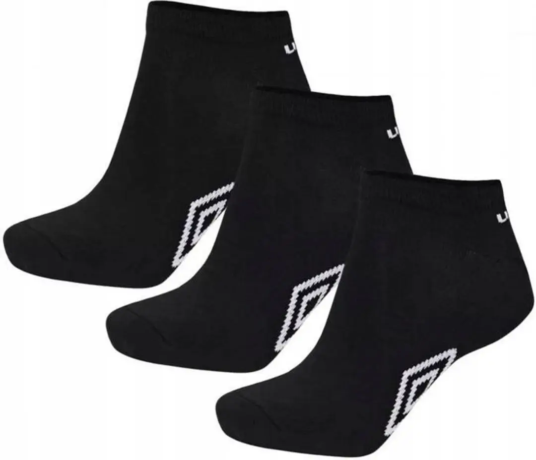 Umbro Sokken Sneakers 3-Pack Maat 35-38 Unisex Zwart