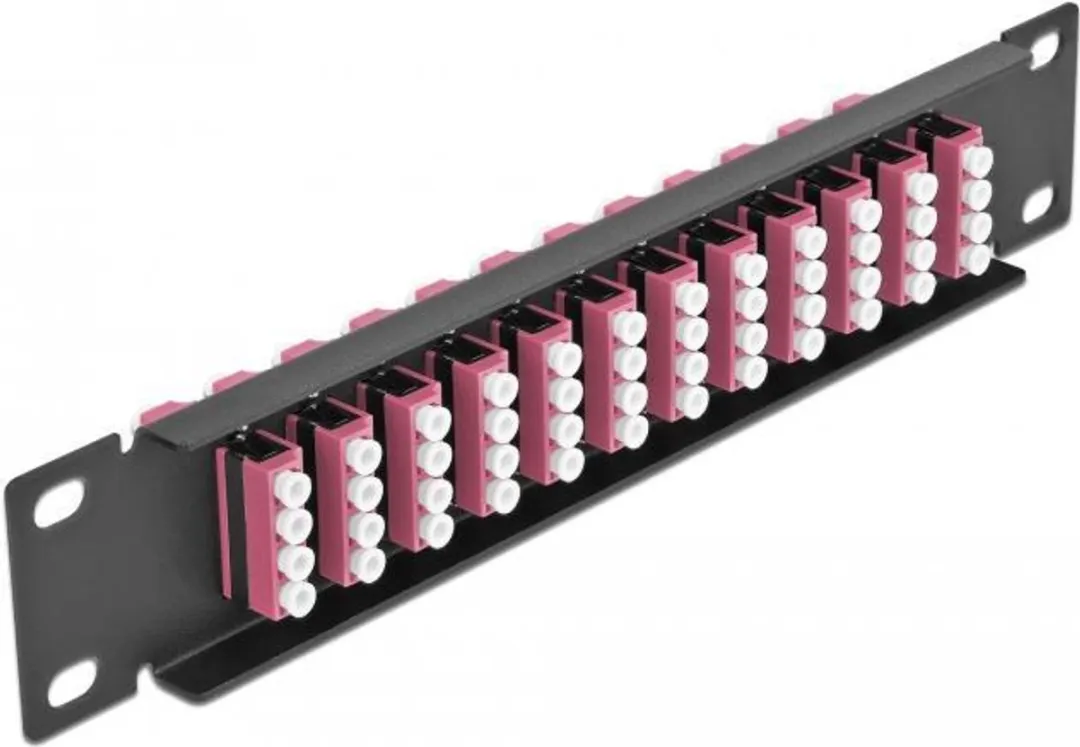 Delock 10" Fiber Optic Patch Panel 12 Port LC Quad - 1U - Zwart - afbeelding 2 van 2