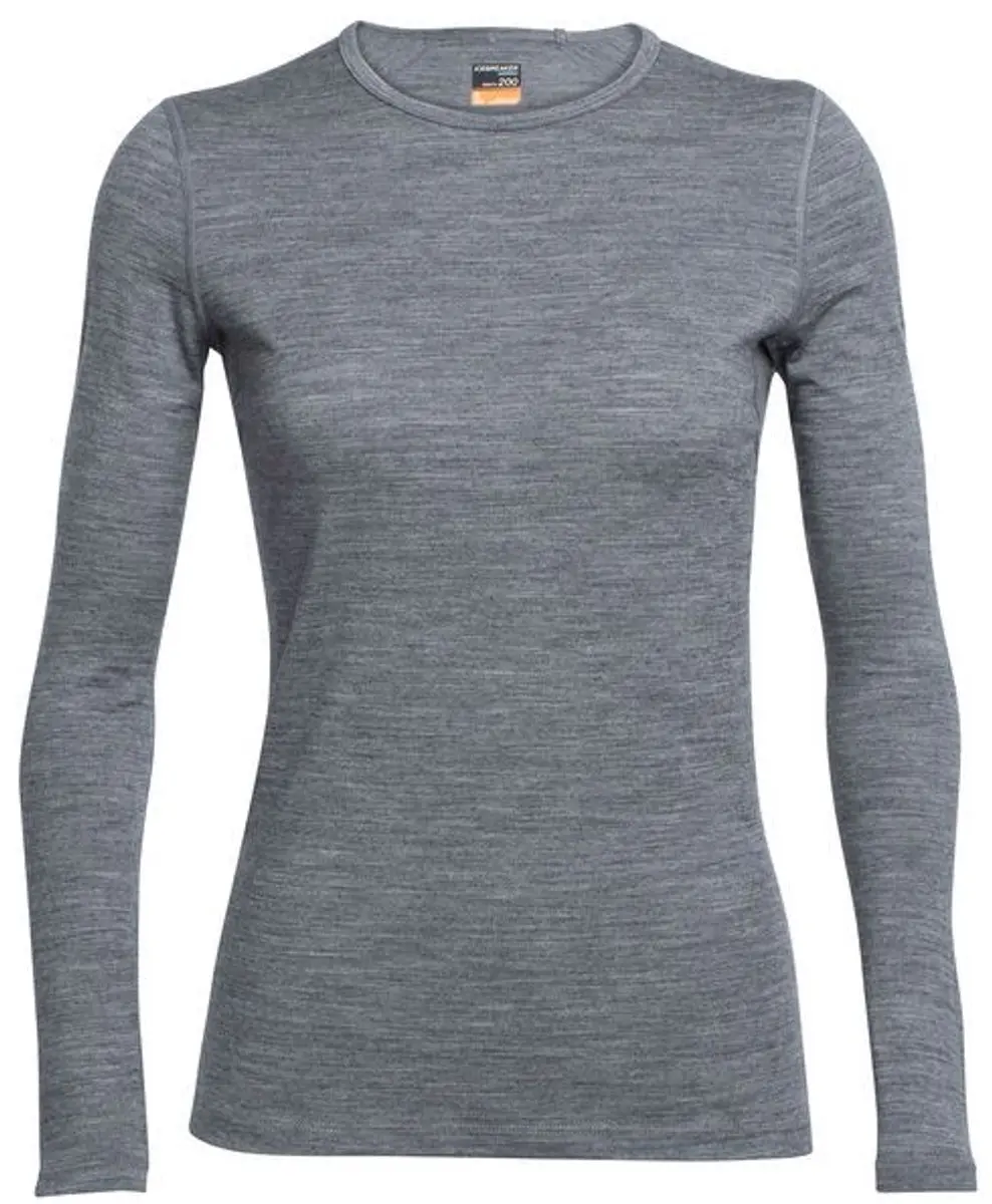 Icebreaker 200 Oasis LS Crewe Dames Thermoshirt - Grijs - M - afbeelding 6 van 6