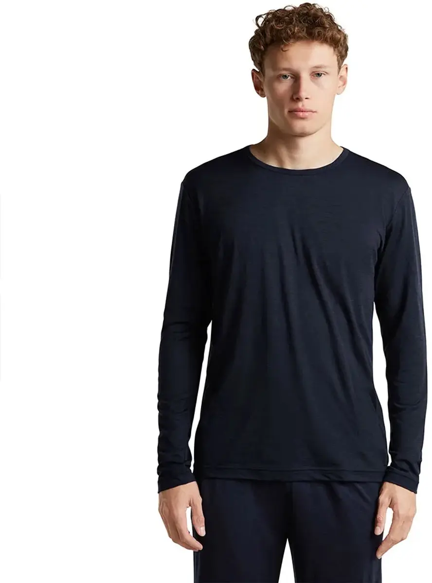 Icebreaker 150 Lodge Relaxed T-shirt Met Lange Mouwen Blauw,Zwart S Man