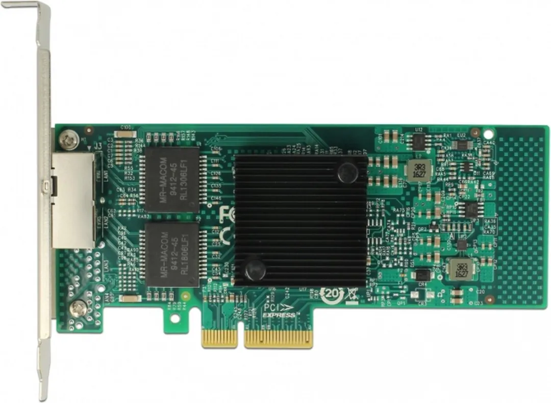 Delock PCIe x4 2x RJ45 Gigabit LAN i350 - Zwart
