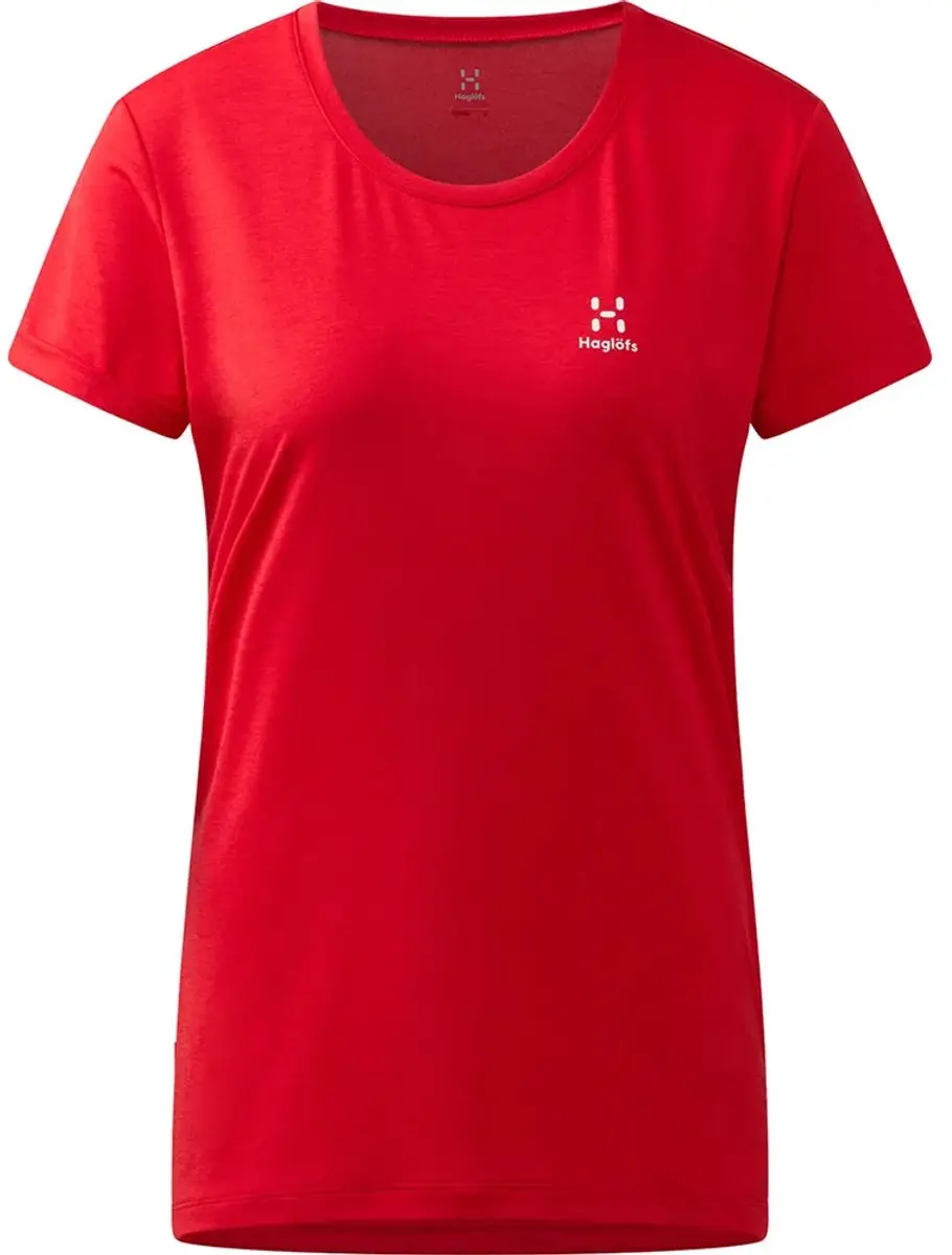 Haglöfs Ridge Hike Dames T-shirt - Bright Red - M - afbeelding 3 van 4